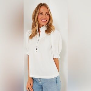 Tuckernuck White Selena Pomander Place Blouse XL